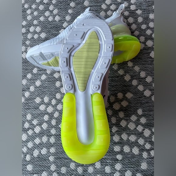 Nike Air Max 270 Big Kids Shoes White Lime green yellow Grey boys girls 7 7Y - Picture 14 of 14